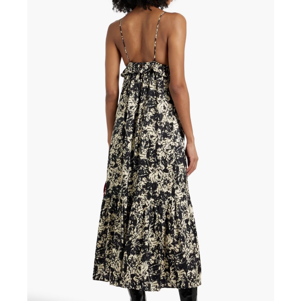Floral Black and Cream Maxi Skirt